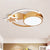 Acrylic Star and Round Flush Mount Minimalist White/Gold LED Ceiling Light Fixture for Bedroom Gold Clearhalo 'Ceiling Lights' 'Close To Ceiling Lights' 'Close to ceiling' 'Flush mount' Lighting' 1687691