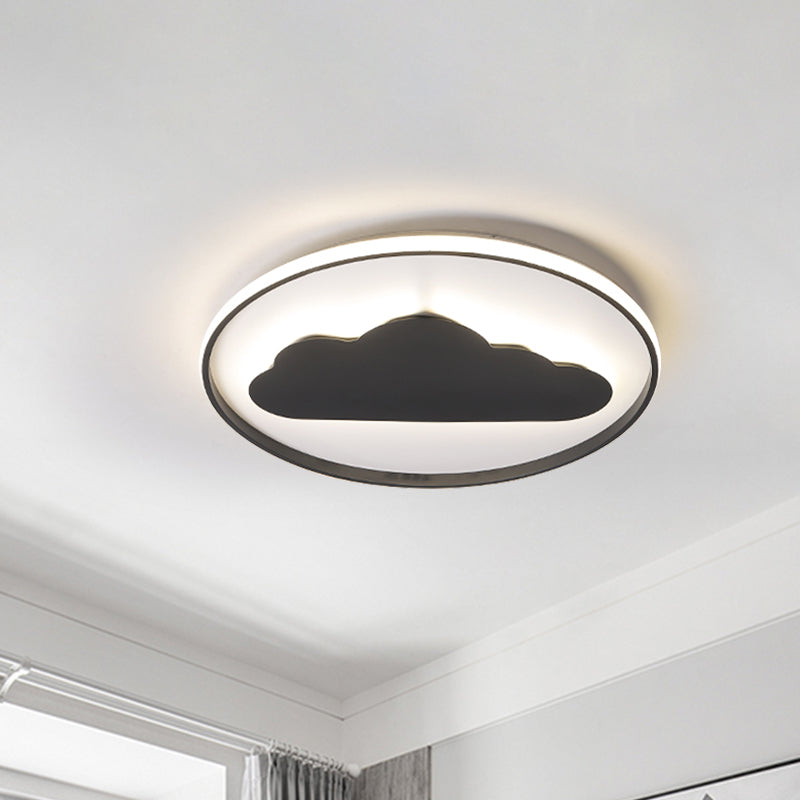 Acrylic Cloud Ceiling Flush Mount Contemporary LED Lighting Fixture in Black for Bedroom Black Clearhalo 'Ceiling Lights' 'Close To Ceiling Lights' 'Close to ceiling' 'Flush mount' Lighting' 1687699