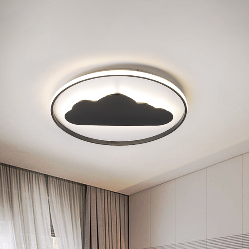 Acrylic Cloud Ceiling Flush Mount Contemporary LED Lighting Fixture in Black for Bedroom Clearhalo 'Ceiling Lights' 'Close To Ceiling Lights' 'Close to ceiling' 'Flush mount' Lighting' 1687700