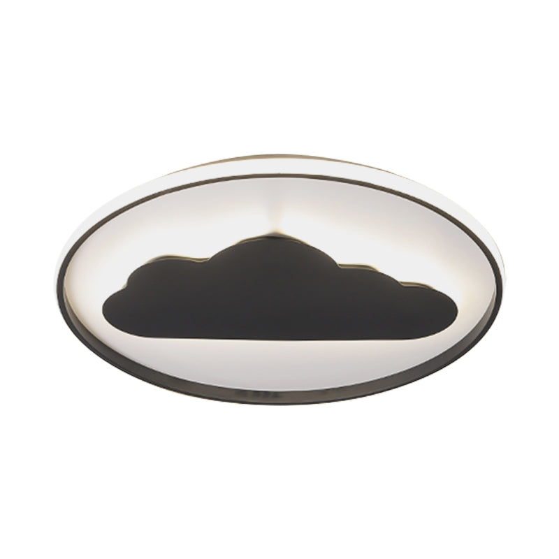 Acrylic Cloud Ceiling Flush Mount Contemporary LED Lighting Fixture in Black for Bedroom Clearhalo 'Ceiling Lights' 'Close To Ceiling Lights' 'Close to ceiling' 'Flush mount' Lighting' 1687701