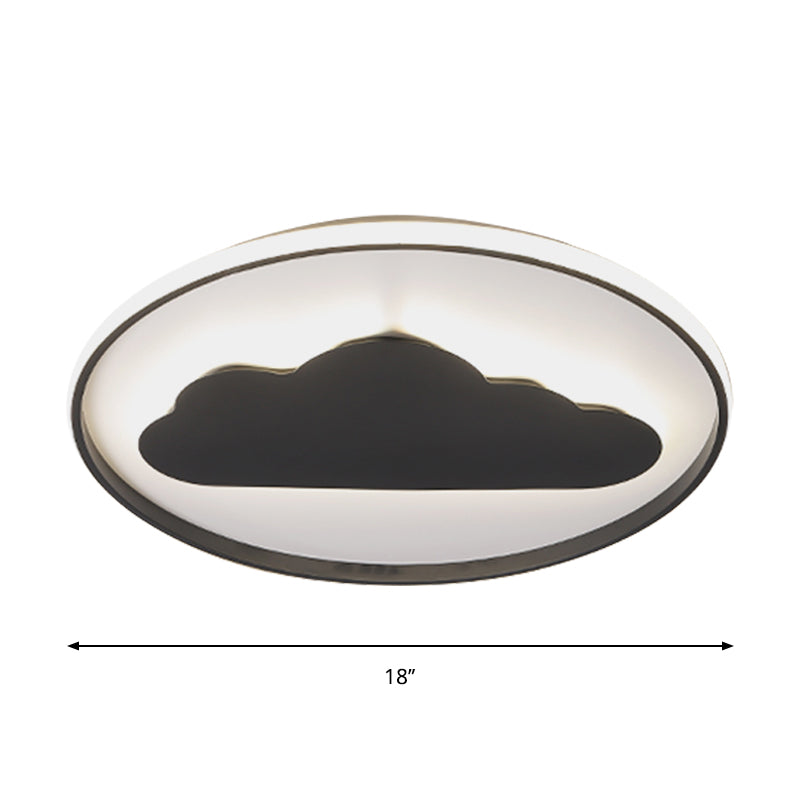 Acrylic Cloud Ceiling Flush Mount Contemporary LED Lighting Fixture in Black for Bedroom Clearhalo 'Ceiling Lights' 'Close To Ceiling Lights' 'Close to ceiling' 'Flush mount' Lighting' 1687702