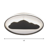 Acrylic Cloud Ceiling Flush Mount Contemporary LED Lighting Fixture in Black for Bedroom Clearhalo 'Ceiling Lights' 'Close To Ceiling Lights' 'Close to ceiling' 'Flush mount' Lighting' 1687702