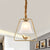 Bell Dining Hall Hanging Lamp Vintage Opal Glass Single Bulb Gold Framed Pendant Light Fixture with Bird Detail Gold Clearhalo 'Ceiling Lights' 'Glass shade' 'Glass' 'Pendant Lights' 'Pendants' Lighting' 1687703