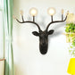 1-Bulb Elk Head Wall Lighting Vintage White/Black Resin Sconce Light Fixture with Modo Clear Glass Shade Clearhalo 'Wall Lamps & Sconces' 'Wall Lights' Lighting' 1687737
