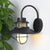 Cone Metal Wall Lighting Ideas Rural Style 1 Head Courtyard Wall Mount Lamp in Black Black Clearhalo 'Art deco wall lights' 'Cast Iron' 'Glass' 'Industrial wall lights' 'Industrial' 'Middle century wall lights' 'Modern' 'Rustic wall lights' 'Tiffany' 'Traditional wall lights' 'Wall Lamps & Sconces' 'Wall Lights' Lighting' 1687761