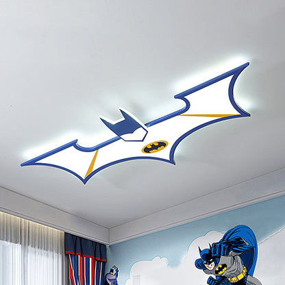 Black/Blue Batman Flush Light Fixture Kids LED Acrylic Flush Mount Lamp for Boys Room Blue Clearhalo 'Ceiling Lights' 'Close To Ceiling Lights' 'Close to ceiling' 'Flush mount' Lighting' 1687843