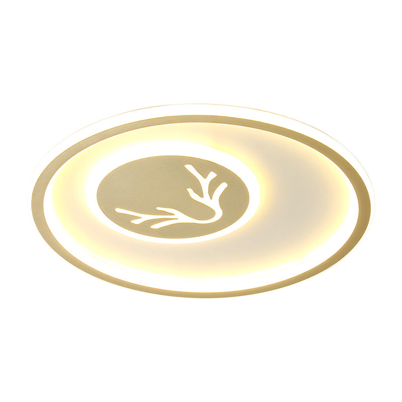 Acrylic Antler Flush Light Fixture Minimalist LED Close to Ceiling Lamp in Gold for Bedroom Clearhalo 'Ceiling Lights' 'Close To Ceiling Lights' 'Close to ceiling' 'Flush mount' Lighting' 1687862
