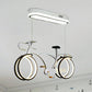 Silver/Pink/Blue Bike Chandelier Light Cartoon LED Metallic Hanging Lighting for Kids Bedroom Clearhalo 'Ceiling Lights' 'Chandeliers' Lighting' options 1687878