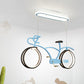 Silver/Pink/Blue Bike Chandelier Light Cartoon LED Metallic Hanging Lighting for Kids Bedroom Clearhalo 'Ceiling Lights' 'Chandeliers' Lighting' options 1687881