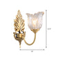 Bloom Living Room Wall Mount Light Classic Clear Fluted Glass 1/2 Heads Gold Wall Sconce Lighting Clearhalo 'Wall Lamps & Sconces' 'Wall Lights' Lighting' 1687907