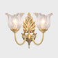 Bloom Living Room Wall Mount Light Classic Clear Fluted Glass 1/2 Heads Gold Wall Sconce Lighting Clearhalo 'Wall Lamps & Sconces' 'Wall Lights' Lighting' 1687910