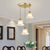 Floral Dining Room Cluster Pendant Classic Frosted Glass 3 Bulbs Gold Suspension Lighting Fixture Gold Clearhalo 'Ceiling Lights' 'Glass shade' 'Glass' 'Pendant Lights' 'Pendants' Lighting' 1687913