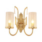 Gold Cylinder Wall Lighting Country Clear Glass 1/2-Light Living Room Surface Wall Sconce with Curved Arm Clearhalo 'Wall Lamps & Sconces' 'Wall Lights' Lighting' 1687972