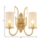 Gold Cylinder Wall Lighting Country Clear Glass 1/2-Light Living Room Surface Wall Sconce with Curved Arm Clearhalo 'Wall Lamps & Sconces' 'Wall Lights' Lighting' 1687973