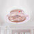 22" Wide Pink Round Ceiling Fan Light Modern LED Metal Semi Mount Lighting for Living Room Pink Clearhalo 'Ceiling Fans with Lights' 'Ceiling Fans' 'Kids Ceiling Fans' 'Kids' Lighting' 1687982