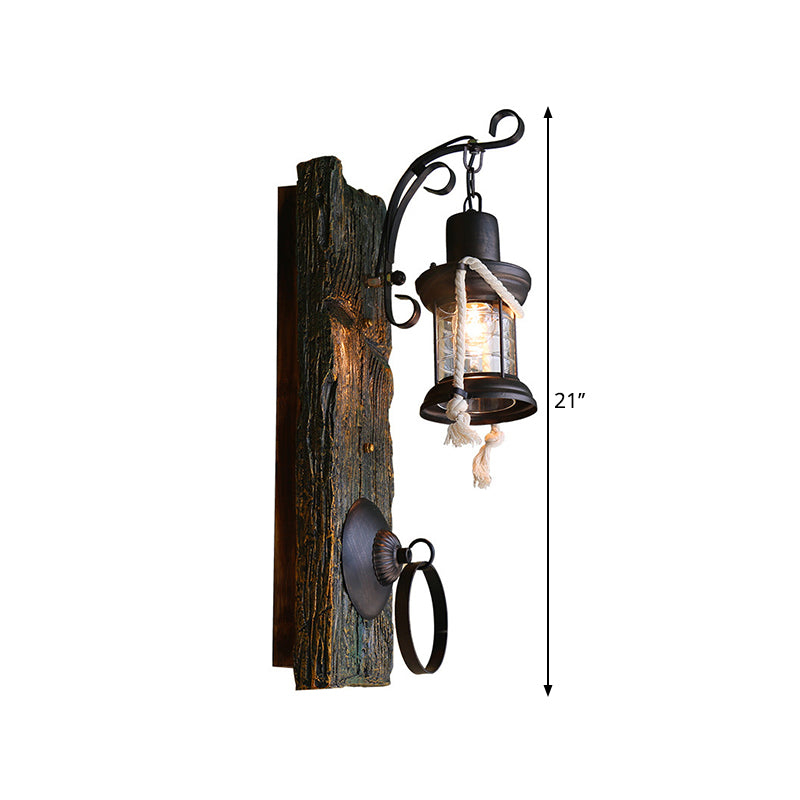 Metallic Lantern Wall Lighting Warehouse 1 Light Doorway Wall Mounted Lamp in Antique Bronze Clearhalo 'Industrial wall lights' 'Industrial' 'Middle century wall lights' 'Rustic wall lights' 'Tiffany' 'Wall Lamps & Sconces' 'Wall Lights' Lighting' 1688089