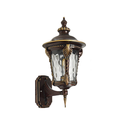 7"/8" W Single Head Urn Wall Mount Light Vintage Style Copper Dimpled Glass Wall Lighting Clearhalo 'Art deco wall lights' 'Cast Iron' 'Glass' 'Industrial wall lights' 'Industrial' 'Middle century wall lights' 'Modern' 'Rustic wall lights' 'Tiffany' 'Traditional wall lights' 'Wall Lamps & Sconces' 'Wall Lights' Lighting' 1688264