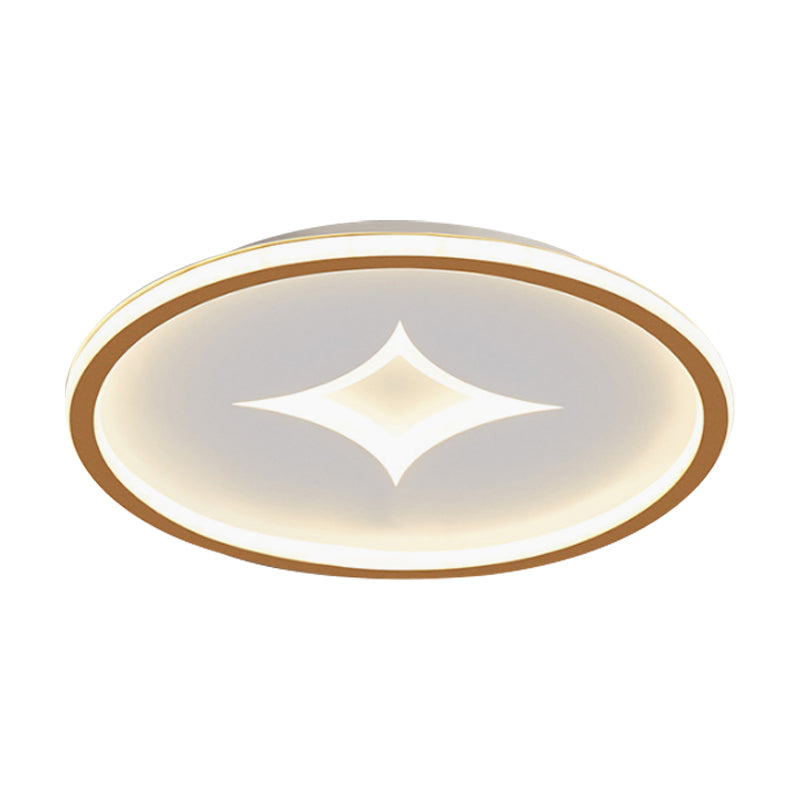 Round Flush Mount Lamp Simple Acrylic Black/Gold LED Flushmount Lighting in Warm/White Light for Bedroom Clearhalo 'Ceiling Lights' 'Close To Ceiling Lights' 'Close to ceiling' 'Flush mount' Lighting' 1688281