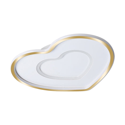 Loving Heart Acrylic Flush Light Fixture Nordic LED White Flushmount Lighting for Bedroom Clearhalo 'Ceiling Lights' 'Close To Ceiling Lights' 'Close to ceiling' 'Flush mount' Lighting' 1688342