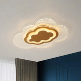 Cloud Bedroom Flush Mount Lamp Acrylic LED Modern Ceiling Light Fixture in Gold, Warm/White Light - Gold - Clearhalo - 'Ceiling Lights' - 'Close To Ceiling Lights' - 'Close to ceiling' - 'Flush mount' - Lighting' - 1688463
