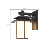 Traditional Trapezoid Wall Lamp 1 Light 7.5"/10" Wide Opaque Glass Wall Mounted Lighting in Black/Brass Clearhalo 'Art deco wall lights' 'Cast Iron' 'Glass' 'Industrial wall lights' 'Industrial' 'Middle century wall lights' 'Modern' 'Rustic wall lights' 'Tiffany' 'Traditional wall lights' 'Wall Lamps & Sconces' 'Wall Lights' Lighting' 1688521