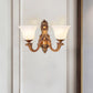 2 Lights Sconce Light Rustic Bedroom Wall Lamp with Bell Frosted Glass Shade in Brass Clearhalo 'Wall Lamps & Sconces' 'Wall Lights' Lighting' 1688608