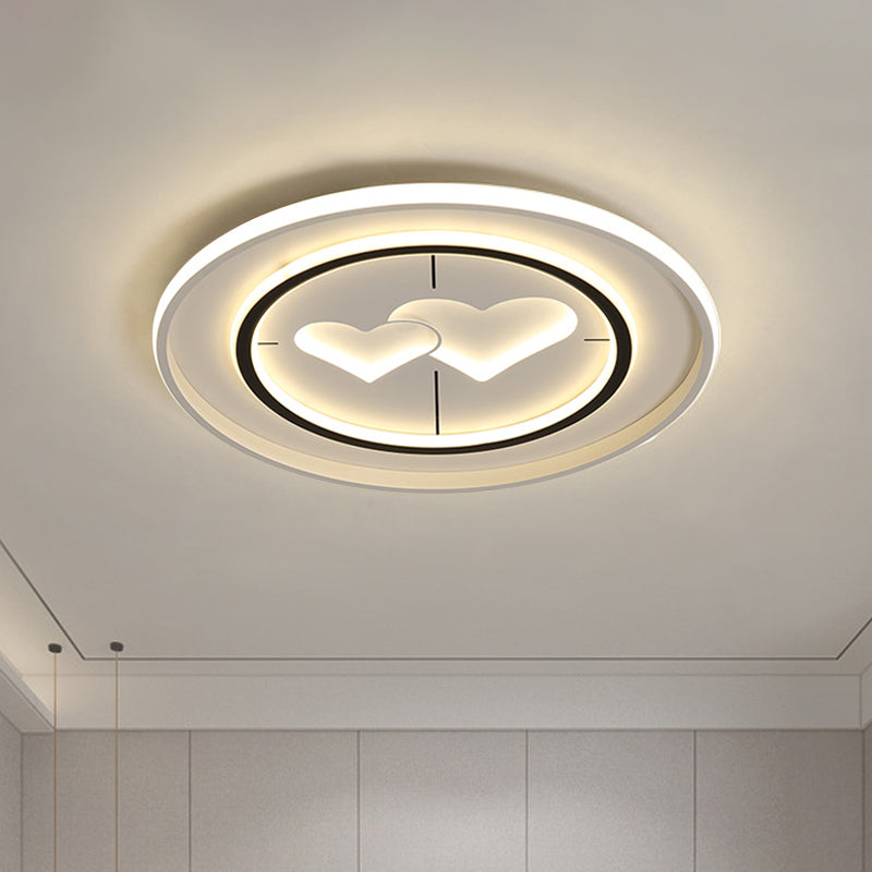 White Round/Square/Rectangle Flush Mount Lamp Modernist LED Acrylic Flush Ceiling Light in Warm/White Light Clearhalo 'Ceiling Lights' 'Close To Ceiling Lights' 'Close to ceiling' 'Flush mount' Lighting' 1688745