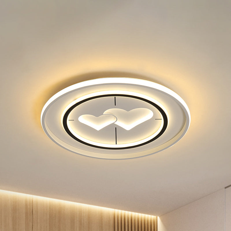 White Round/Square/Rectangle Flush Mount Lamp Modernist LED Acrylic Flush Ceiling Light in Warm/White Light Clearhalo 'Ceiling Lights' 'Close To Ceiling Lights' 'Close to ceiling' 'Flush mount' Lighting' 1688746