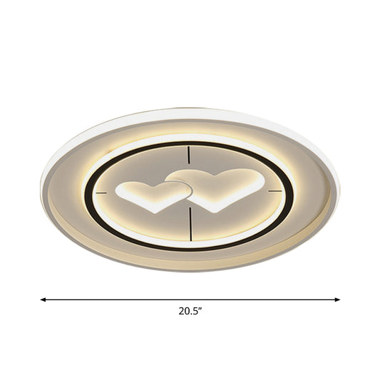 White Round/Square/Rectangle Flush Mount Lamp Modernist LED Acrylic Flush Ceiling Light in Warm/White Light Clearhalo 'Ceiling Lights' 'Close To Ceiling Lights' 'Close to ceiling' 'Flush mount' Lighting' 1688748