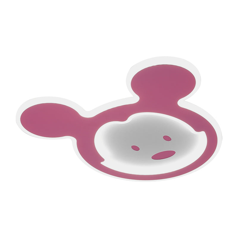 Pink/Blue Mouse Ceiling Flush Mount Kids LED Acrylic Flush Ceiling Light for Kids Bedroom in Warm/White Light - Clearhalo - 'Ceiling Lights' - 'Close To Ceiling Lights' - 'Close to ceiling' - 'Flush mount' - Lighting' - 1688895