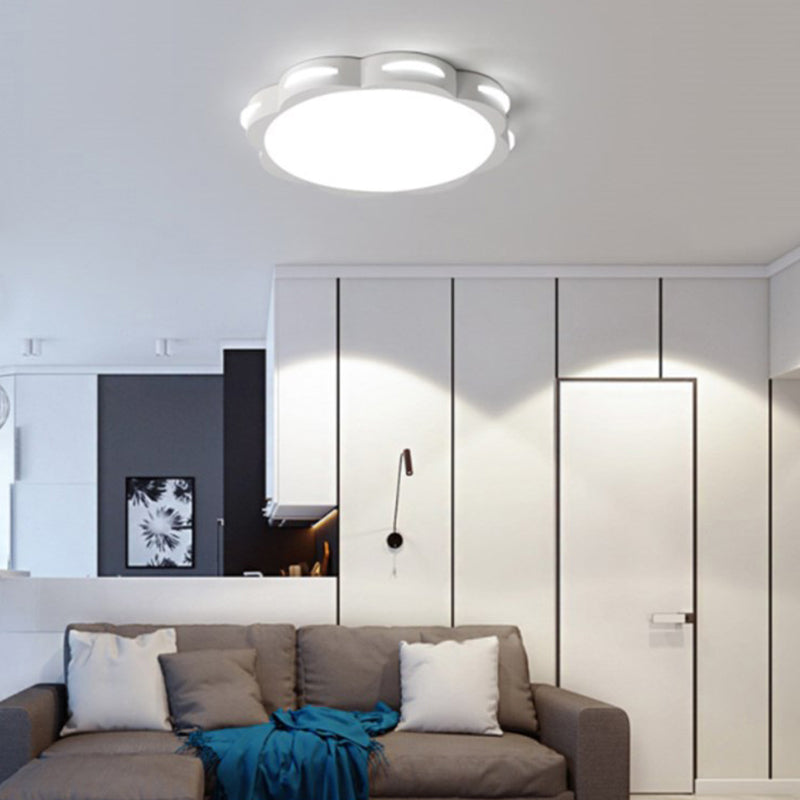 Bedroom Ceiling Lighting LED, Macaron Flush Mount Light with Acrylic Floral Shade for Girls White Clearhalo 'Ceiling Lights' 'Close To Ceiling Lights' 'Close to ceiling' 'Flush mount' Lighting' 168893