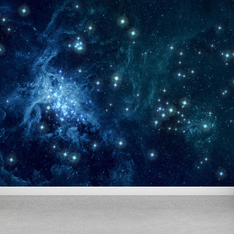 Extra Large Constellations Wall Mural Blue Non-Woven Wall Decor for Playroom, Custom Blue Design 1 Clearhalo 'Wall Decor' 'Wall Mural' 1688933