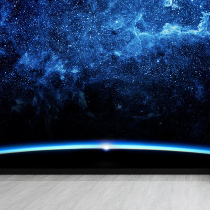 Extra Large Constellations Wall Mural Blue Non-Woven Wall Decor for Playroom, Custom Blue Design 2 Clearhalo 'Wall Decor' 'Wall Mural' 1688938