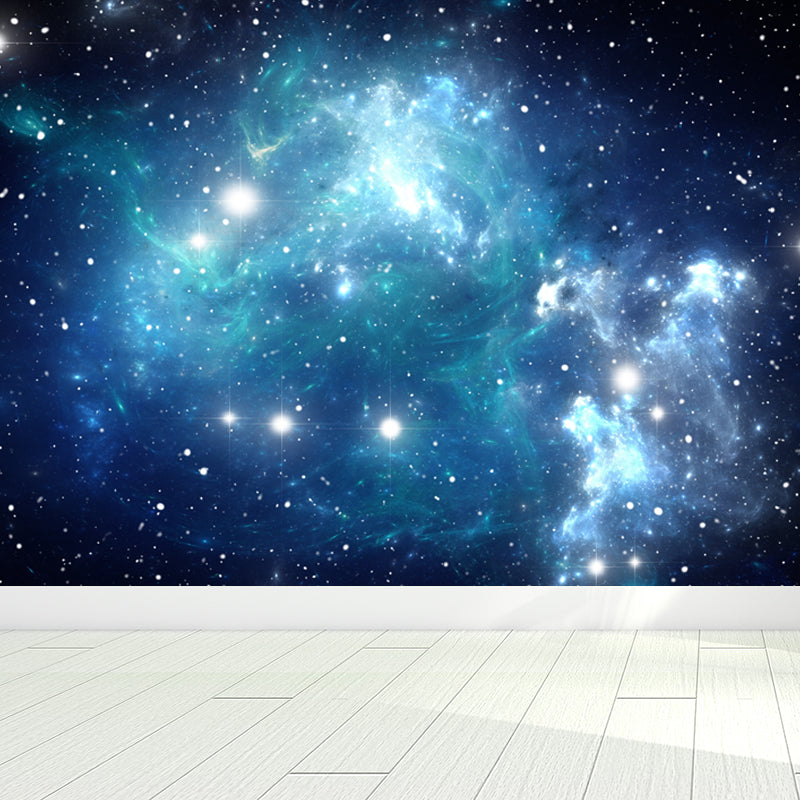 Extra Large Constellations Wall Mural Blue Non-Woven Wall Decor for Playroom, Custom Blue Design 3 Clearhalo 'Wall Decor' 'Wall Mural' 1688943