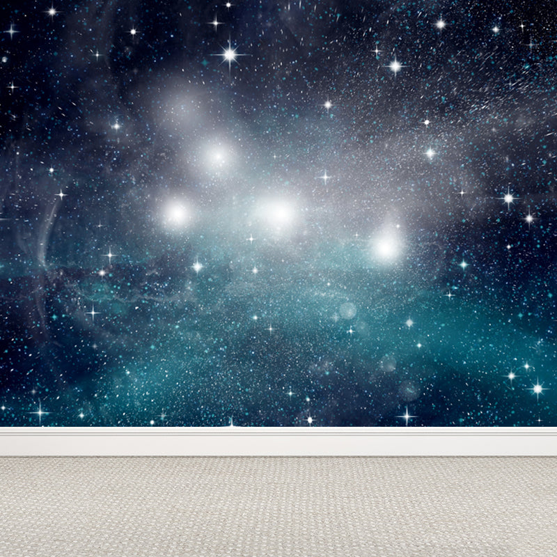 Extra Large Constellations Wall Mural Blue Non-Woven Wall Decor for Playroom, Custom Blue Design 4 Clearhalo 'Wall Decor' 'Wall Mural' 1688948