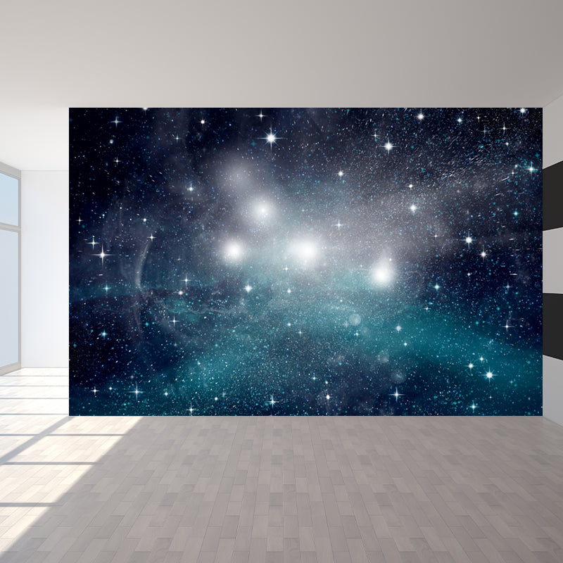 Extra Large Constellations Wall Mural Blue Non-Woven Wall Decor for Playroom, Custom Clearhalo 'Wall Decor' 'Wall Mural' 1688949