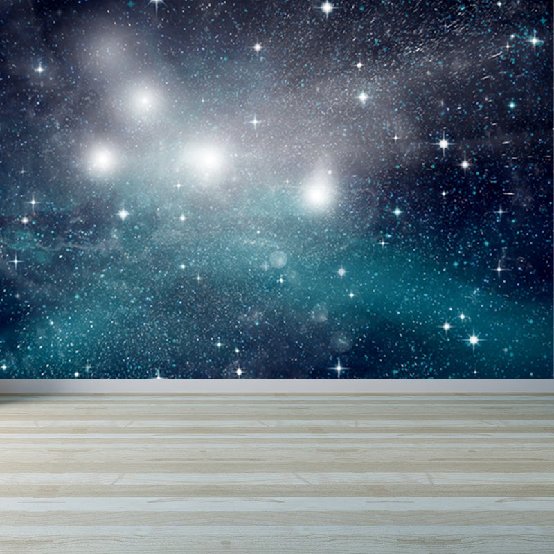 Extra Large Constellations Wall Mural Blue Non-Woven Wall Decor for Playroom, Custom Clearhalo 'Wall Decor' 'Wall Mural' 1688950