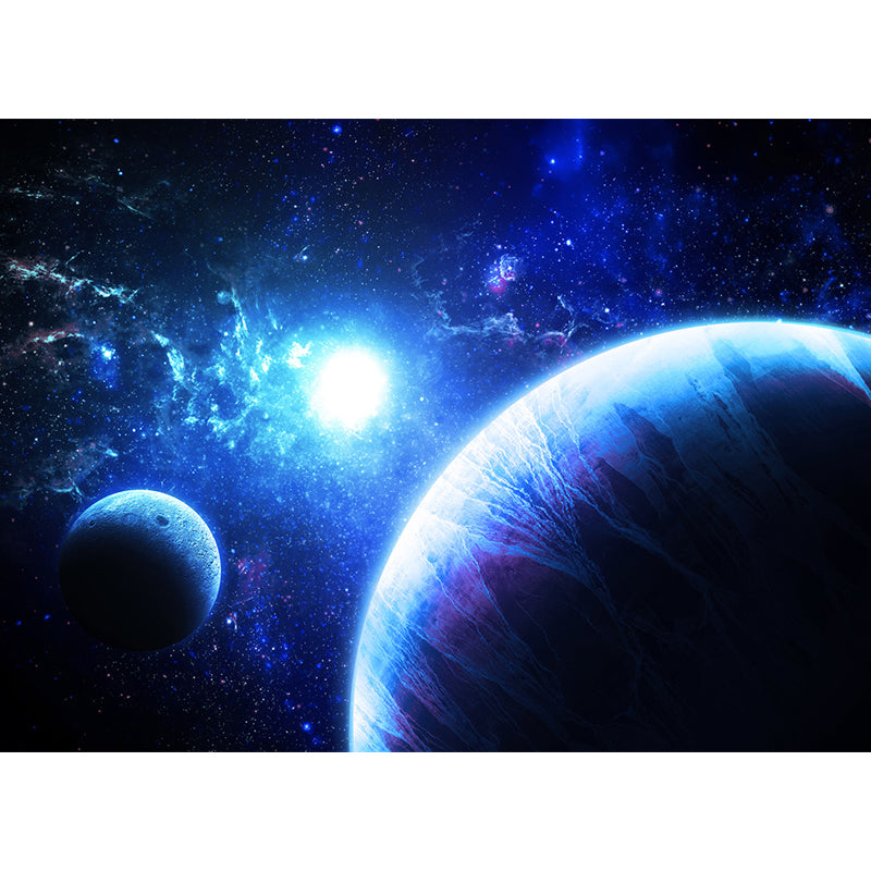 Planet View Mural Decal Modern Decorative Living Room Wall Covering, Personalise Clearhalo 'Wall Decor' 'Wall Mural' 1688971