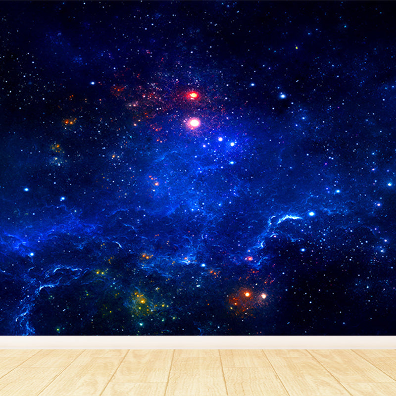 Modern Constellations Scene Wall Mural Non-Woven Waterproof Dark Blue Wall Art for Bedroom Dark Blue Design 3 Clearhalo 'Wall Decor' 'Wall Mural' 1688983