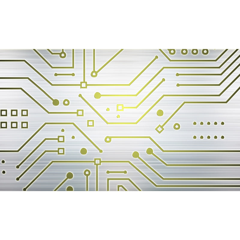 Industrial Circuit Board Mural Non-Woven Texture Waterproof Light Gray Wall Art for Bedroom Clearhalo 'Wall Decor' 'Wall Mural' 1689006