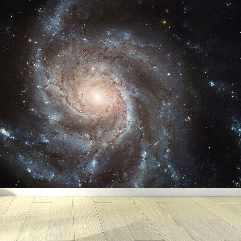 Modern Stars Spiral Wall Mural Non-Woven Stain-Proof Dark Color Wall Art for Boys Bedroom Clearhalo 'Wall Decor' 'Wall Mural' 1689054