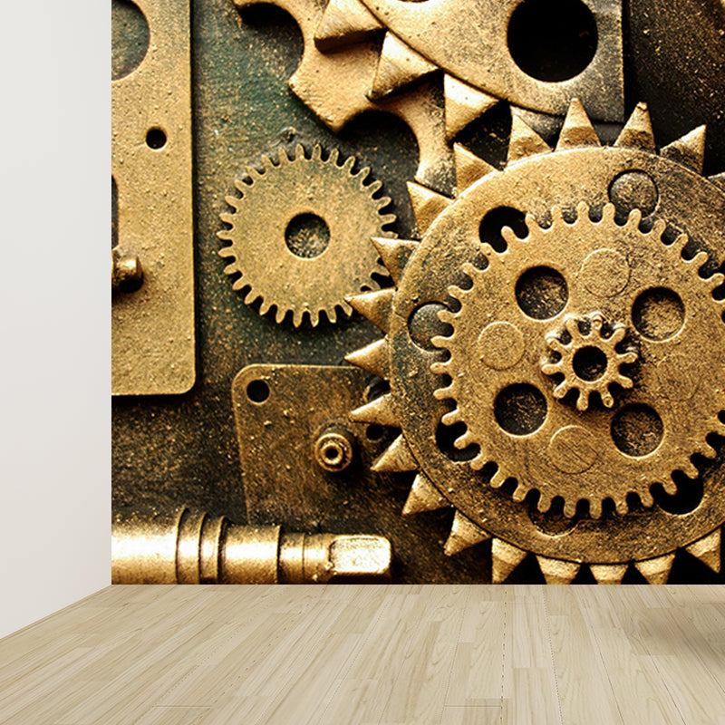 Industrial Style Metal Gear Mural Wallpaper Non-Woven Stain Resistant Soft Color Wall Art for Living Room Clearhalo 'Wall Decor' 'Wall Mural' 1689079