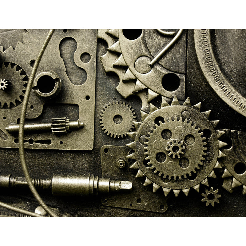 Industrial Style Metal Gear Mural Wallpaper Non-Woven Stain Resistant Soft Color Wall Art for Living Room Clearhalo 'Wall Decor' 'Wall Mural' 1689085