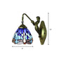 Lodge Style Dragonfly Wall Mount Light Stained Glass Multicolor Sconce Lighting Clearhalo 'Industrial' 'Middle century wall lights' 'Tiffany wall lights' 'Tiffany' 'Wall Lamps & Sconces' 'Wall Lights' Lighting' 168910