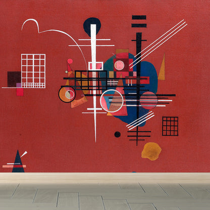 Home Decor Multicolored Pattern Mural Customized Contemporary Art Wall Covering for Kitchen Red Clearhalo 'Wall Decor' 'Wall Mural' 1689118