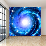 Modern Supernatural Stars Spiral Mural for Boys Bedroom Customised Wall Art in Dark Color Clearhalo 'Wall Decor' 'Wall Mural' 1689144