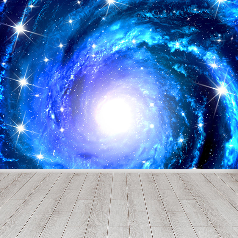 Modern Supernatural Stars Spiral Mural for Boys Bedroom Customised Wall Art in Dark Color Clearhalo 'Wall Decor' 'Wall Mural' 1689145