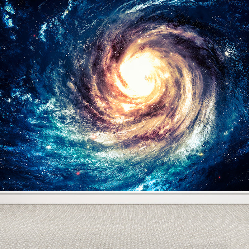 Modern Supernatural Stars Spiral Mural for Boys Bedroom Customised Wall Art in Dark Color Clearhalo 'Wall Decor' 'Wall Mural' 1689149