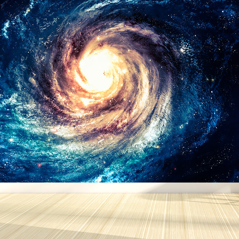 Modern Supernatural Stars Spiral Mural for Boys Bedroom Customised Wall Art in Dark Color Clearhalo 'Wall Decor' 'Wall Mural' 1689150