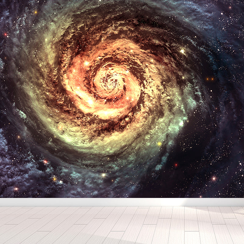 Modern Supernatural Stars Spiral Mural for Boys Bedroom Customised Wall Art in Dark Color Clearhalo 'Wall Decor' 'Wall Mural' 1689155